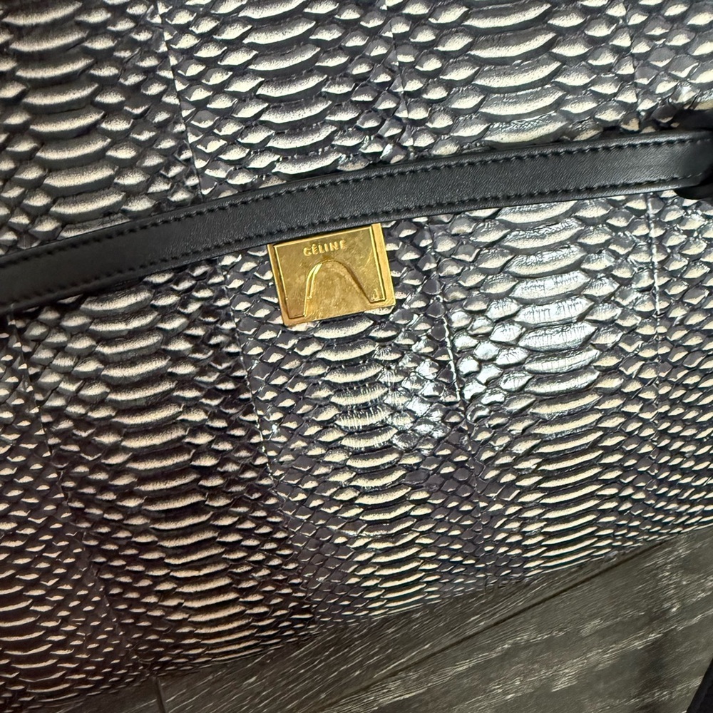 Celine Python Grey Black Mini Belt Bag Purse Shou… - image 7